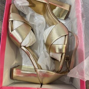 Lilly Pulitzer Gold Strappy Heeled Sandals